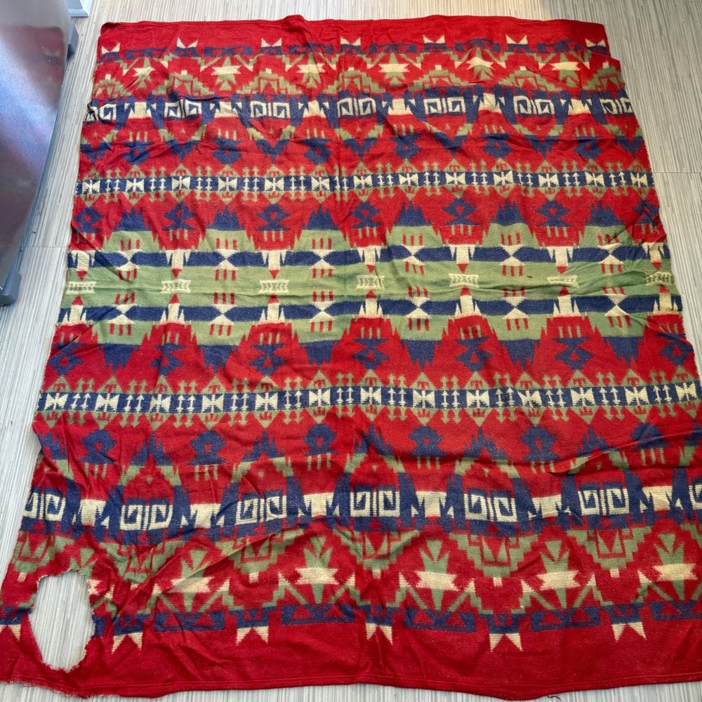 Vintage Pendleton Beaver State Southwest Shawl Wool Blanket